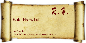 Rab Harald névjegykártya